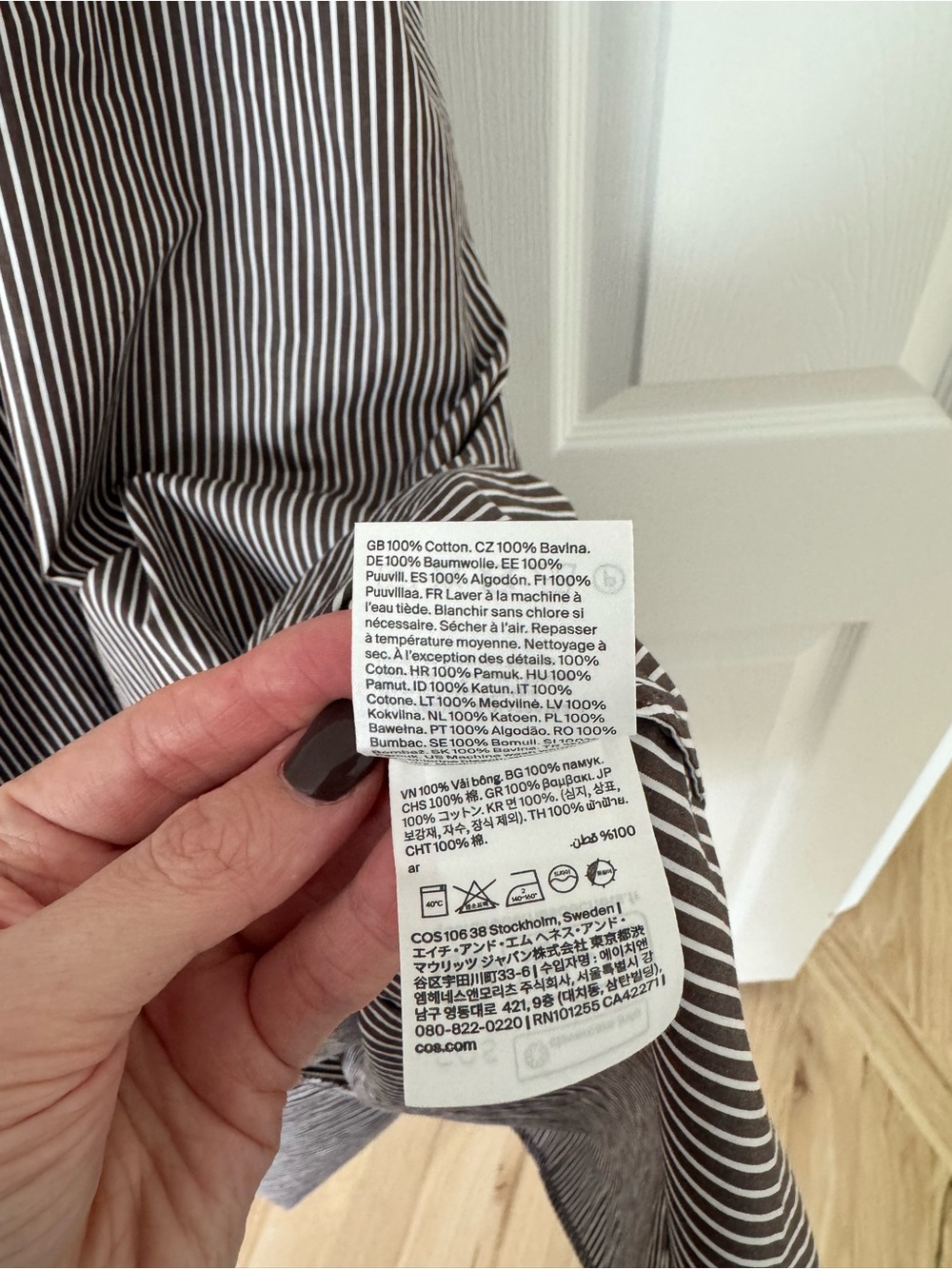 COS Striped 100% cotton Midi Dress size 4 - Picture 8 of 8
